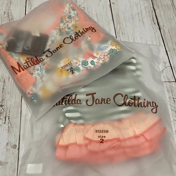 Matilda Jane Smocked Floral Top w/ Knit Shorties - Picture 4 of 5